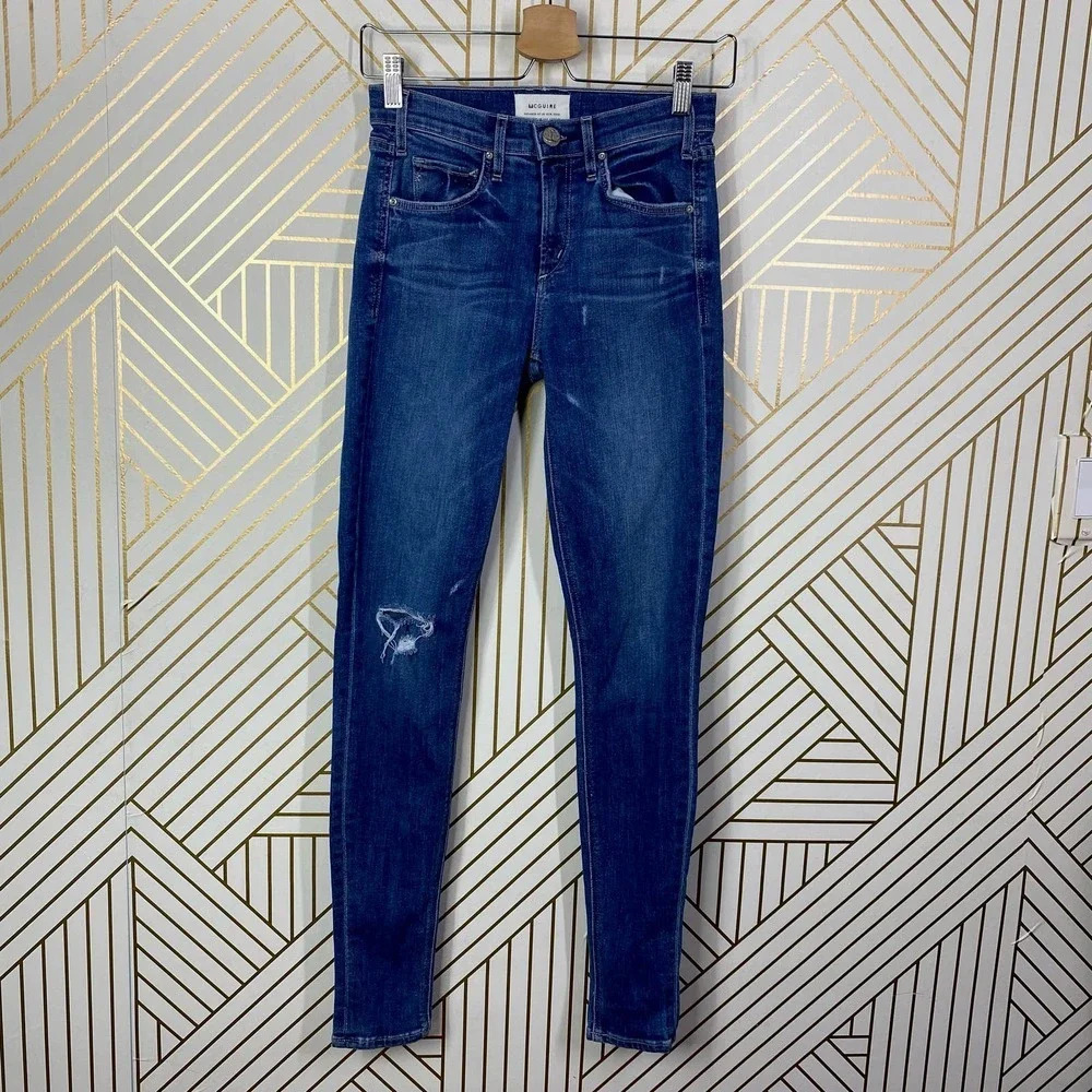 MCGUIRE 185B Skinny Distressed Denim Jeans